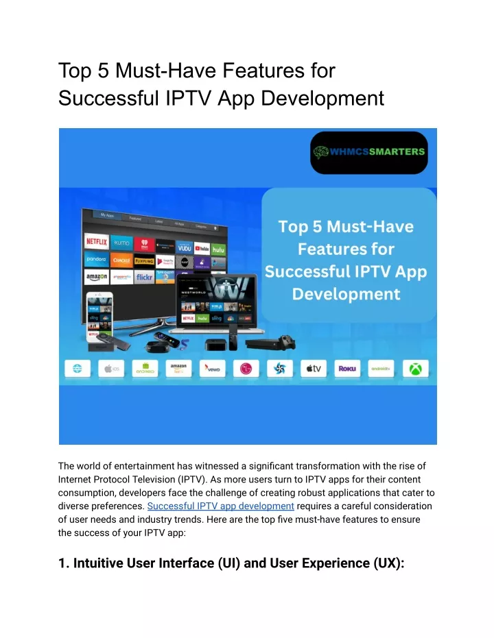 top 5 must have features for successful iptv