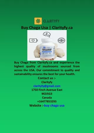 Buy Chaga Usa  Clarityfy ca