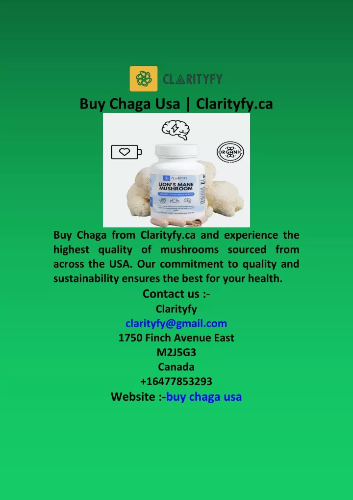 buy chaga usa clarityfy ca