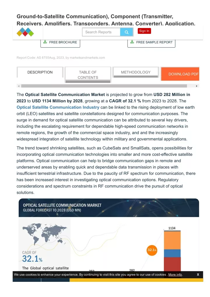 ground to satellite communication component