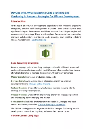 devops with aws navigating code branching