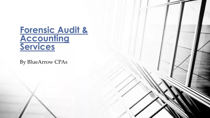 forensic audit accounting services