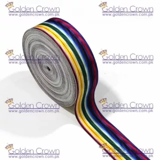 Rainbow Moire Striped Grosgrain Ribbon jpg