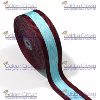 Moire Ribbons Maroon And Sky Blue
