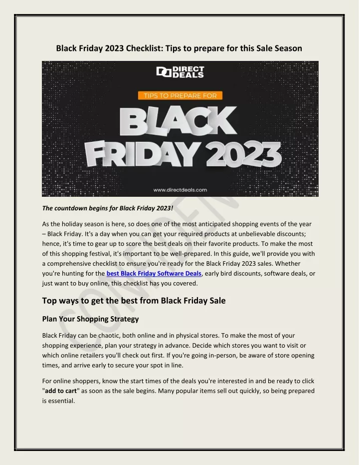 black friday 2023 checklist tips to prepare