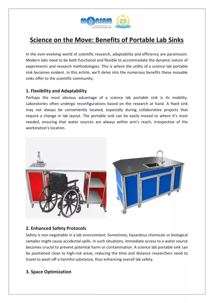 science on the move benefits of portable lab sinks