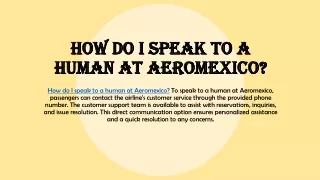 How do I speak to a human at Aeromexico?