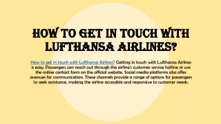 How to get in touch with Lufthansa Airlines?