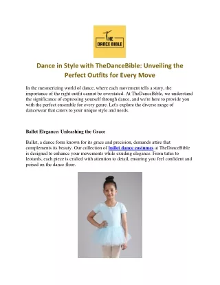 Dance in Style with TheDanceBible Unveiling the Perfect Outfits for Every Move