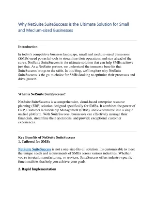 why netsuite suitesuccess is the ultimate