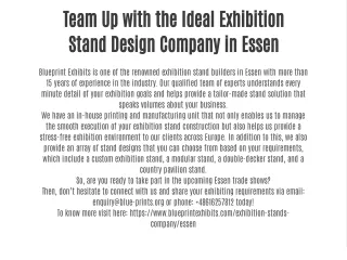 Team Up with the Ideal Exhibition Stand Design Company in Essen