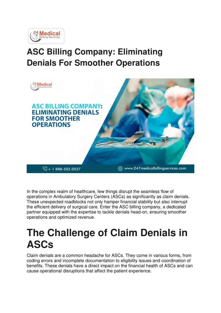 asc billing company eliminating denials