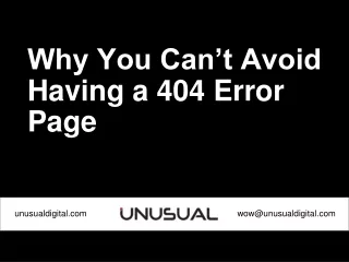 Why You Can’t Avoid Having a 404 Error Page