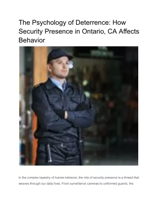 The Psychology of Deterrence_ How Security Presence in Ontario, CA Affects Behavior