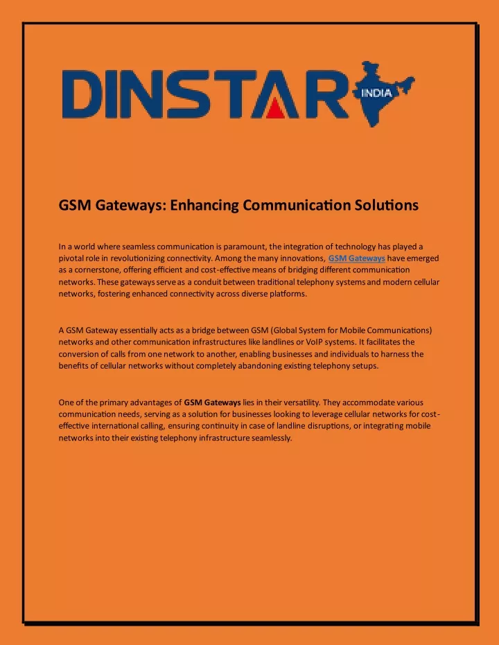 gsm gateways enhancing communication solutions