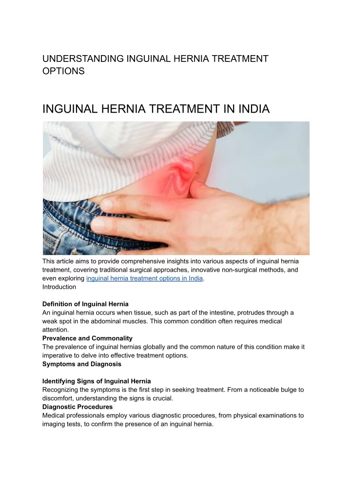 understanding inguinal hernia treatment options