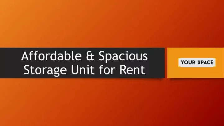 affordable spacious storage unit for rent