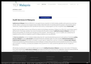 What is audit Services in Malaysia?