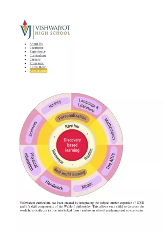 Integrated Curriculum at Vishwajyot School in Navi Mumbai