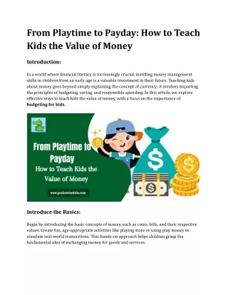 The ABCs of Allowances: A Practical Guide to Budgeting for Kids