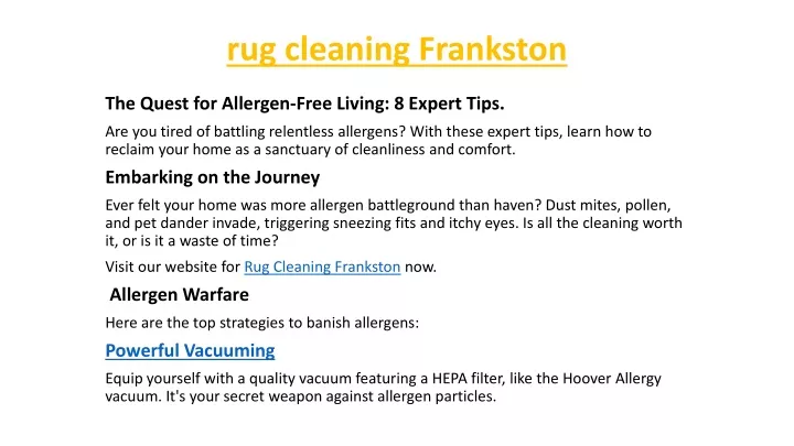 rug cleaning frankston