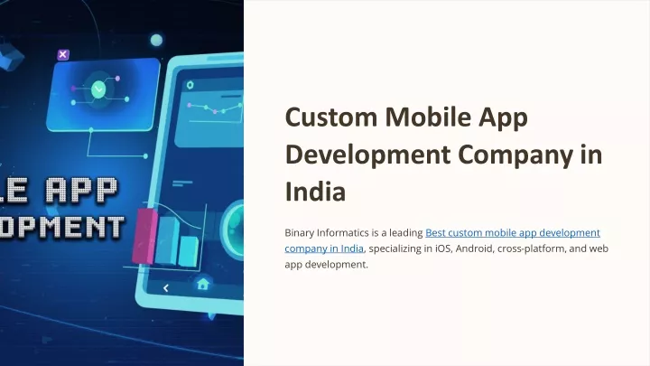 custom mobile app development company in india