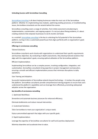 unlocking success with servicenow consulting