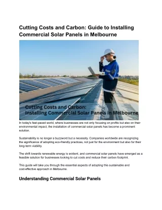 Cutting Costs and Carbon_ Guide to Installing Commercial Solar Panels in Melbourne