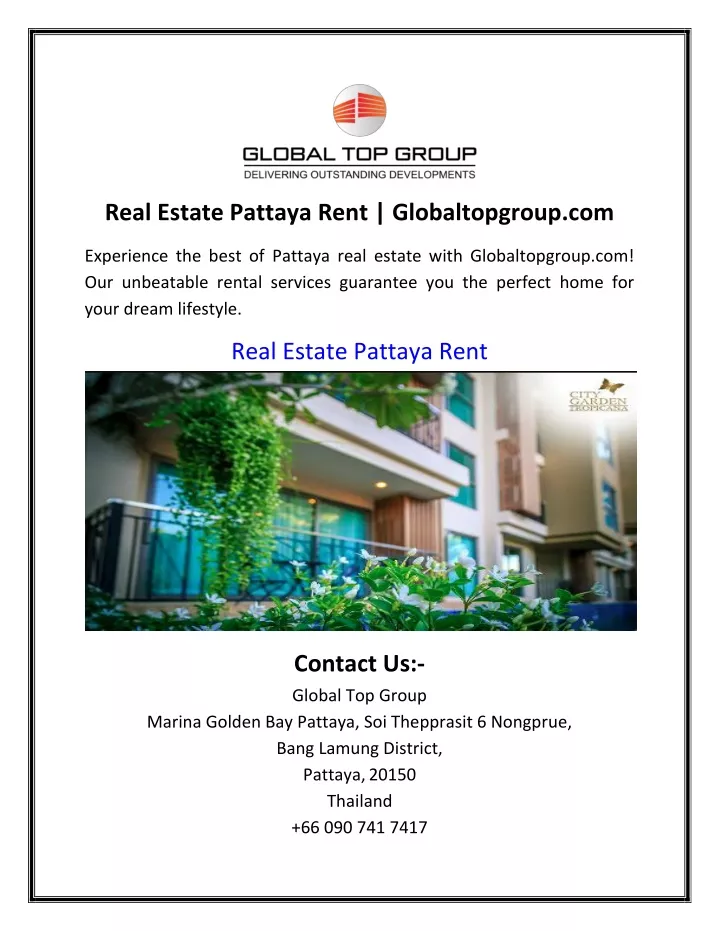 real estate pattaya rent globaltopgroup com