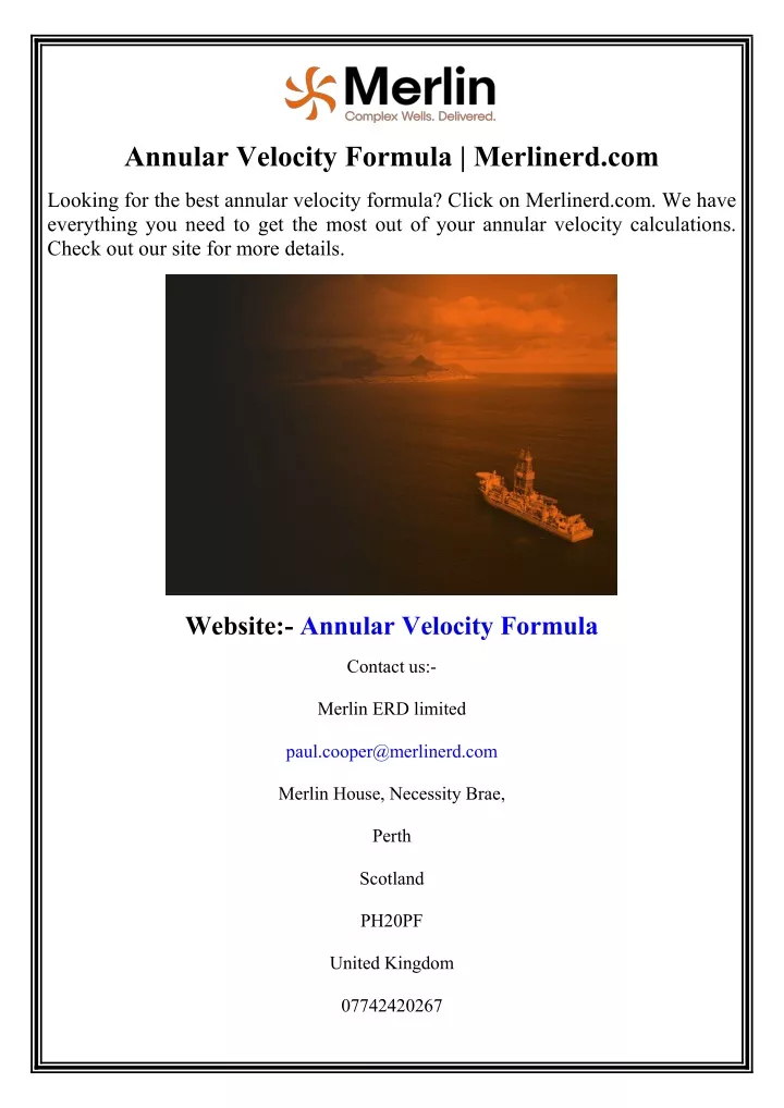 annular velocity formula merlinerd com