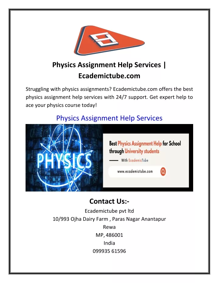 physics assignment help services ecademictube com