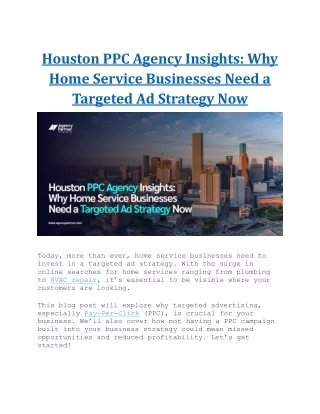 Houston PPC Agency Insights