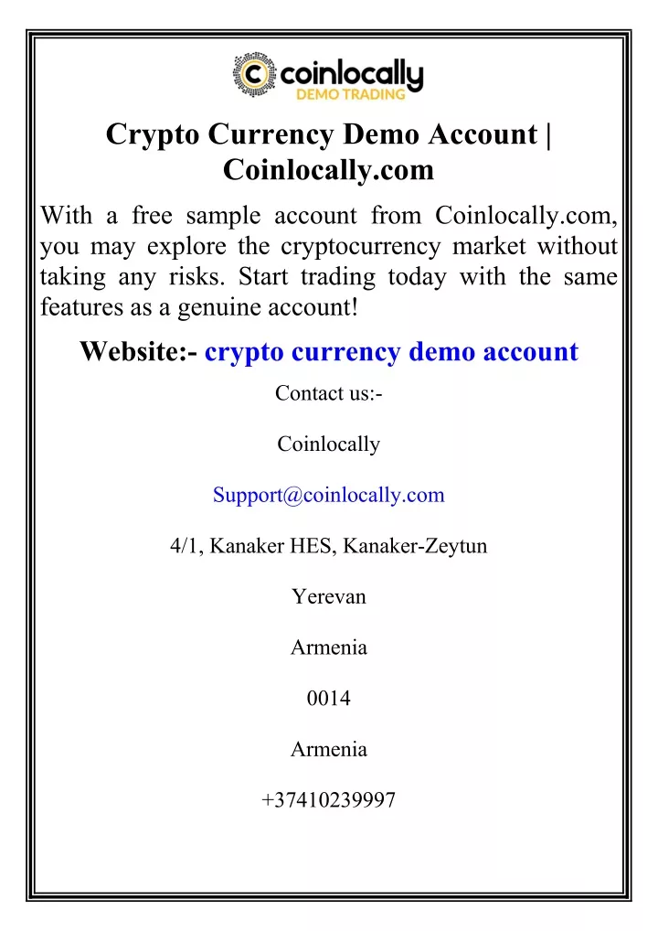 crypto currency demo account coinlocally com