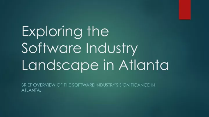 exploring the software industry landscape in atlanta