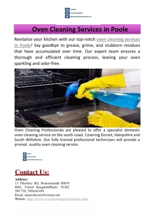 Oven Cleaning Services in Poole