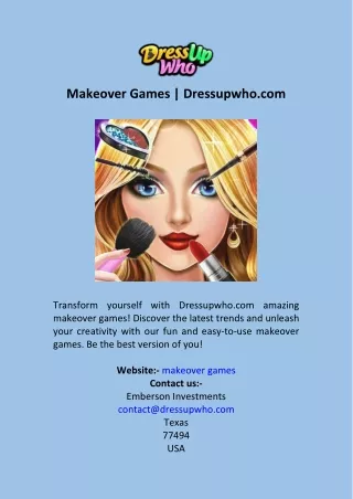 Makeover Games  Dressupwho.com