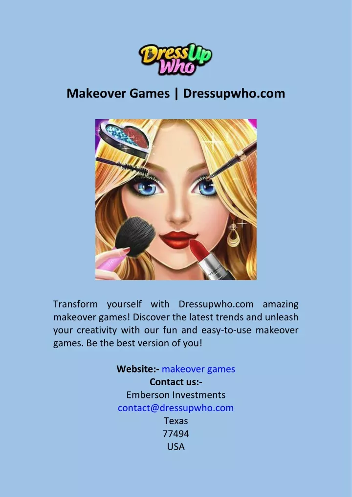 makeover games dressupwho com