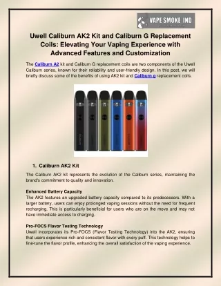 uwell caliburn ak2 kit and caliburn g replacement