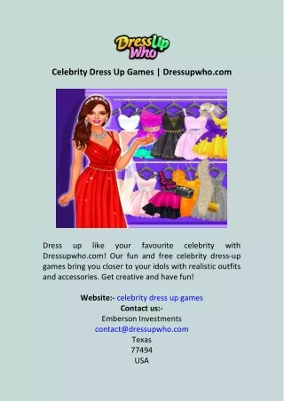 Celebrity Dress Up Games  Dressupwho.com