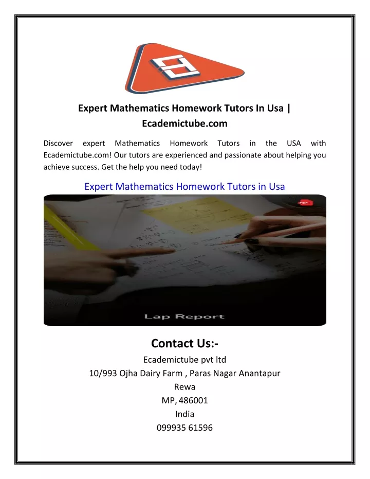 expert mathematics homework tutors