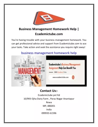 business management homework help ecademictube com