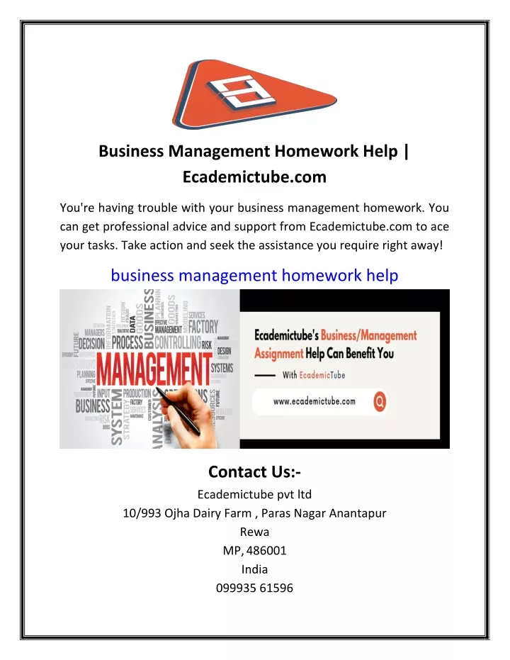 business management homework help ecademictube com