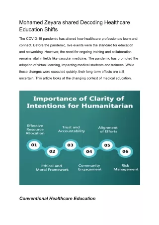 The Humanitarian Heart of Future Healthcare Professional