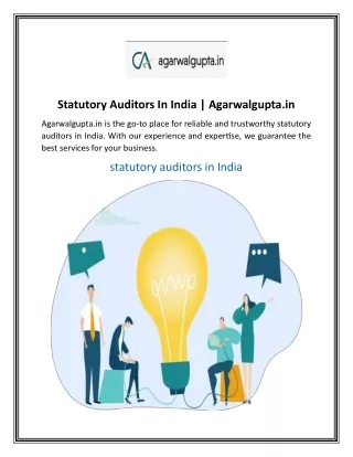 Statutory Auditors In India  Agarwalgupta.in