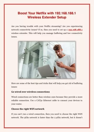 boost your netflix with 192 168 188 1 wireless