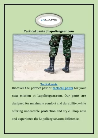 Tactical pants | Lapolicegear.com