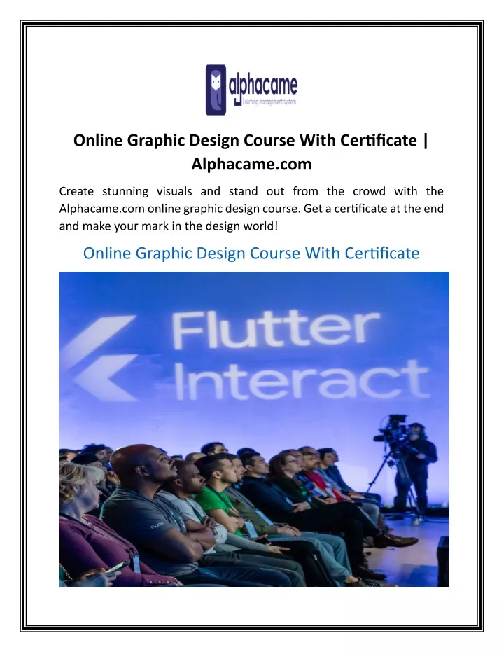online graphic design course with certificate