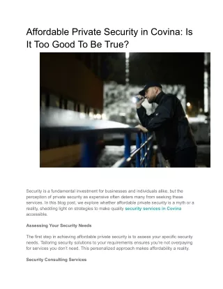 affordable private security in covina