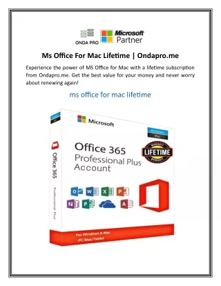 Ms Office For Mac Lifetime  Ondapro.me