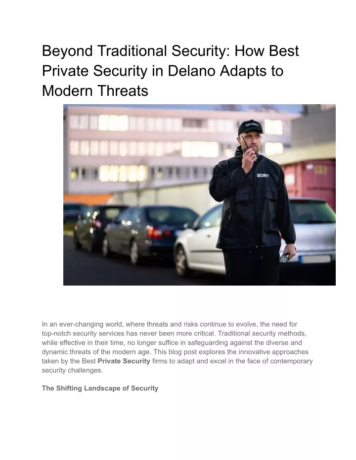 beyond traditional security how best private